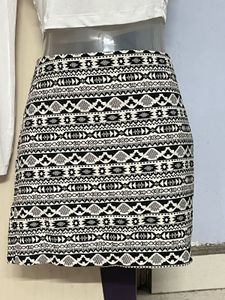 Corset One-Sleeve Top &amp; Patterned Mini Skirt