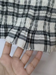 Plaid Smocked Crop Top