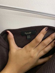 Brown Ribbed Tank Top