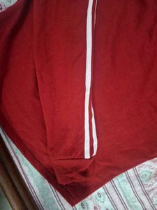 Red Long Sleeve crop hoodie