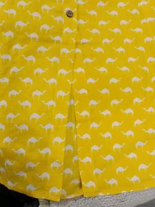 Yellow Camel Print Kurta