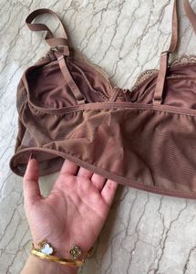 Brown Lace Corset Top