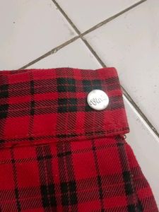 Red Plaid Pleated Skirt, uniform skirt