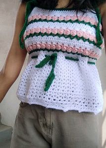 Crochet babydoll crop Top