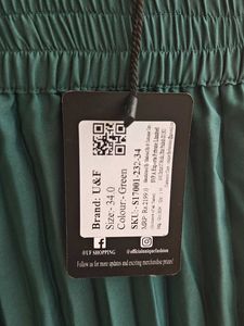 Green Pleated Skirt