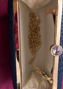 Lavie Blue Glitter Clutch