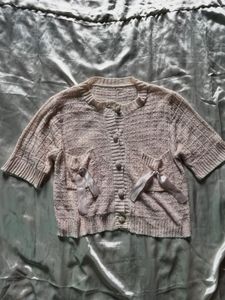 Pink Cute Top| Bow On The Pocket