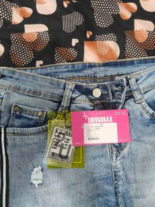 Distressed Denim Capris