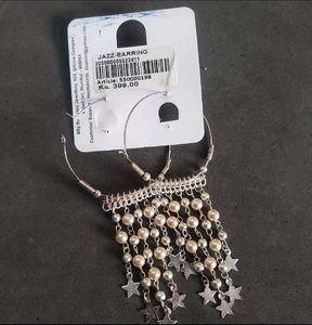 Star Dangle Hoop Earrings