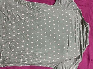Green Polka Dots Turtle Neck Tee
