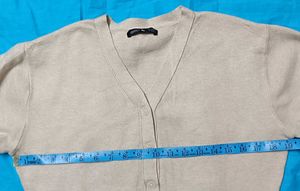 SPAO Elegant Cream Cardigan Sweater