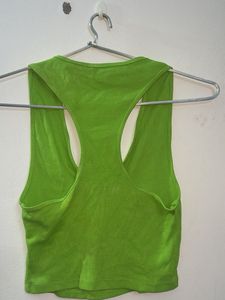 Zara Green Ribbed Tank Top