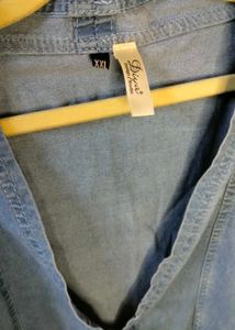 Denim Cropped Cardigan