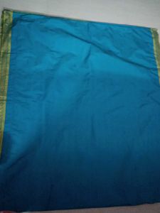 Blue &amp; Gold Floral Saree