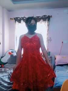 Red Sequin Party Dress