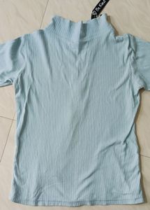 SKY BLUE FURR TOP FOR WOMEN