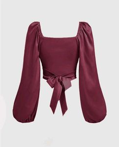 Lantern Sleeves With Braided Tie Back