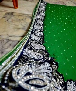 Elegant parrot Green Saree 🦚 🥻 #Parrot #Saree