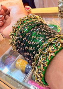 Green & Gold Bangle Set Pair