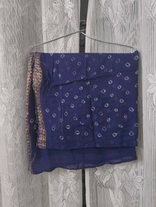 Fuchsia Pink Embroidered Kurti with Bandhani Dupat