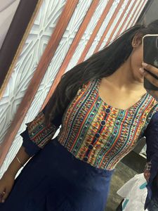 Blue Multi Anarkali Kurti