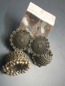 Oxidised Jhumka Earrings