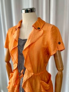🪔24Hrs DIWALI SALE🪔Faux 2Pc Orange Ruffle Top