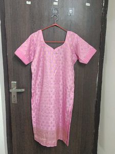 Pink Kurti with Gold Detail