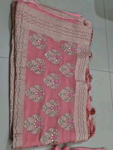 Pink Designer Saree With Blouse
