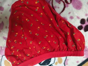 Red Floral Print Briefs