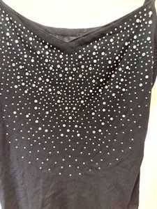 Black Rhinestone Cami Top