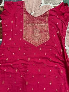 Pink Silk Dupatta Suit