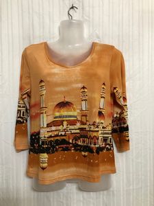 Yellow Long Sleeve Printed Top