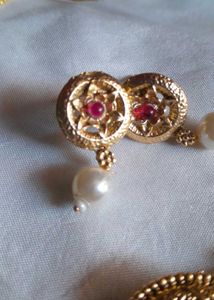 Gold-toned Necklace and Earring Set