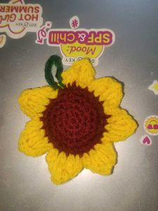 Crochet Sunflower Bag Charm
