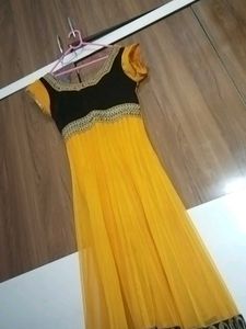 Elegant Yellow Anarkali Suit