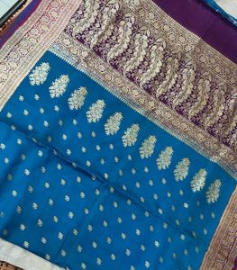 Rich Teal Banarasi Silk Saree