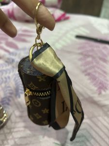 1 Leather Keychain Pouch- For Money/ Lipstick 💄
