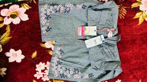 Floral Print Pants With Detachable Fabric Be