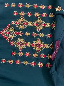 Green Embroidered Kurta