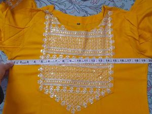 Yellow Embroidered Kurta