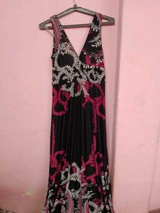 Stylish Black Floral Maxi Dress