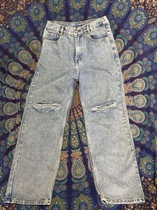 Ripped Wide Leg Jeans