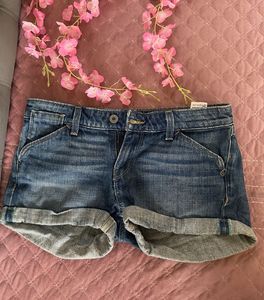 Denim Roll-Cuff Shorts