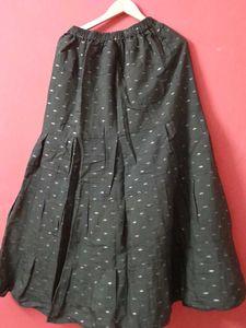 Dark Olive Green Elegant Ethnic Skirt