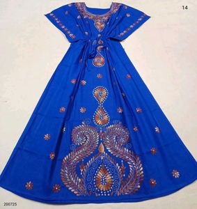 Kantha Stitched Kaftan Night Gown