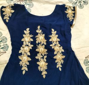 Navy Blue Frock Style Kurta