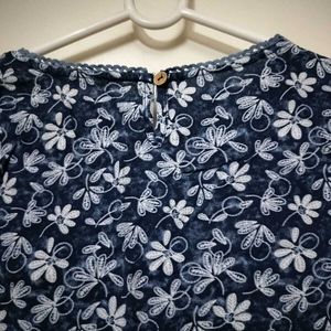 Blue Colored Floral Kurti