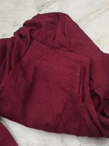 Maroon Embroidered Kurta Set