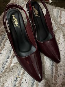 Burgundy Pointed Toe Heels